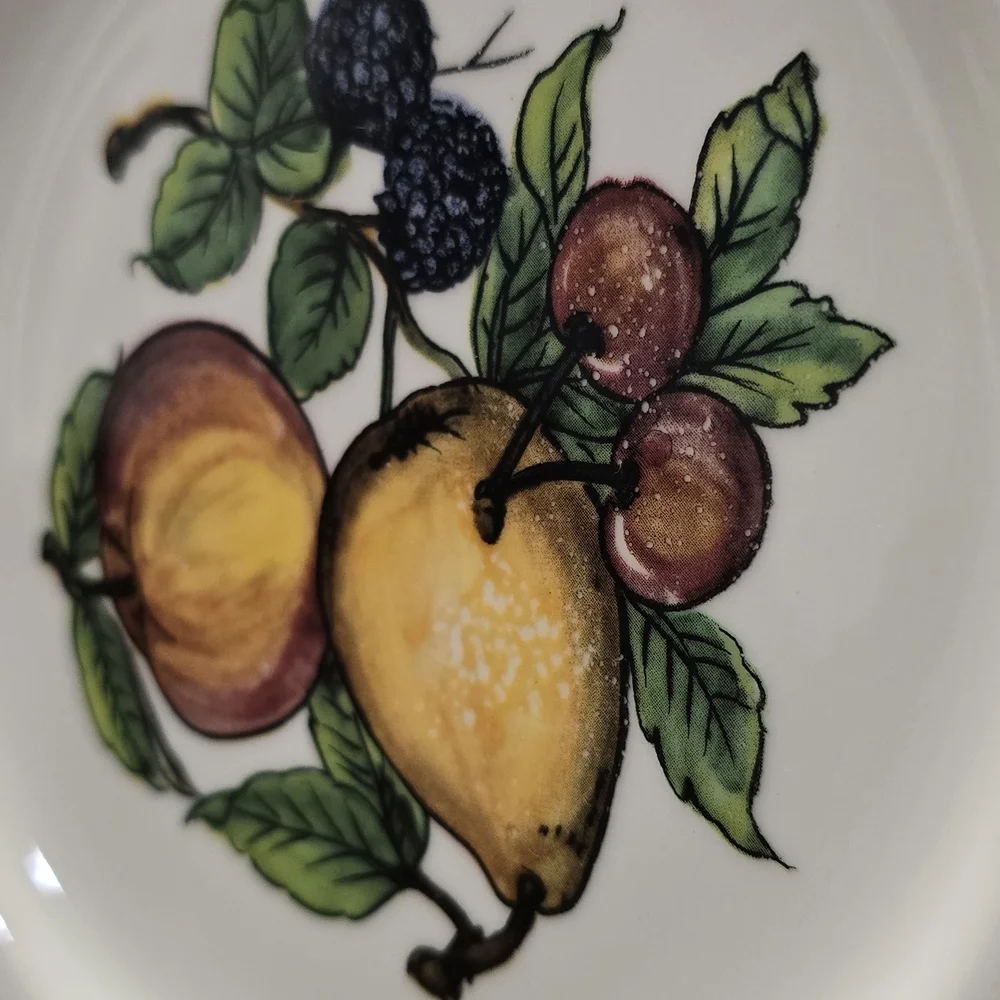 Vintage Crate & Barrel salad or dessert plates with a fruit pattern